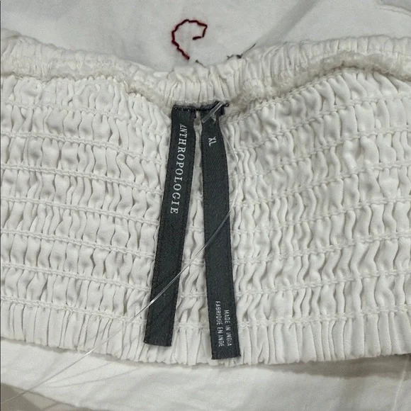 Anthropologie Hanky Crop Cutwork Tank Colorful Embroidery White SIZE XL NEW - Picture 6 of 10